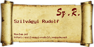 Szilvágyi Rudolf névjegykártya